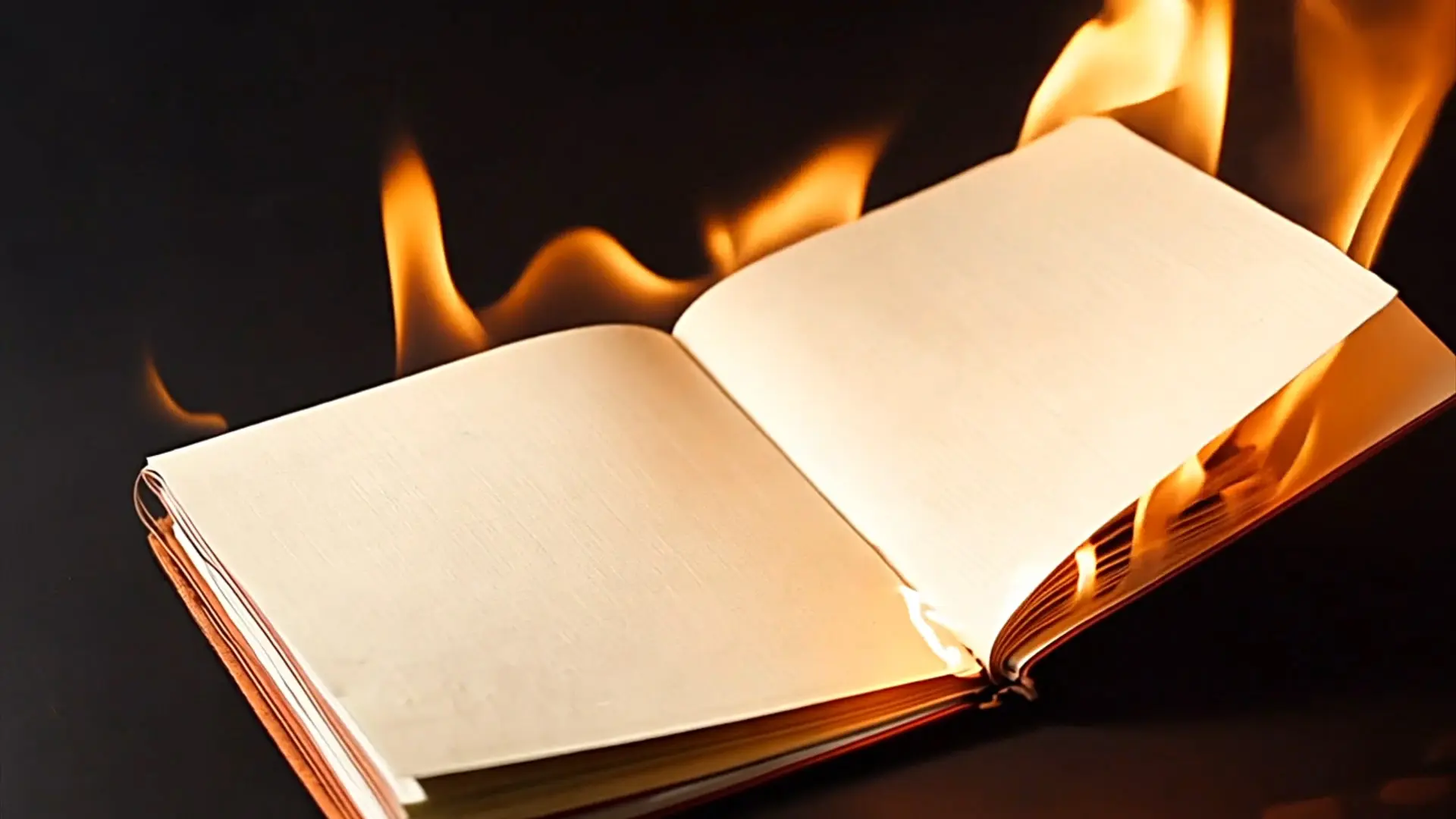 Burning Book Fire Effect Background for Title Animations